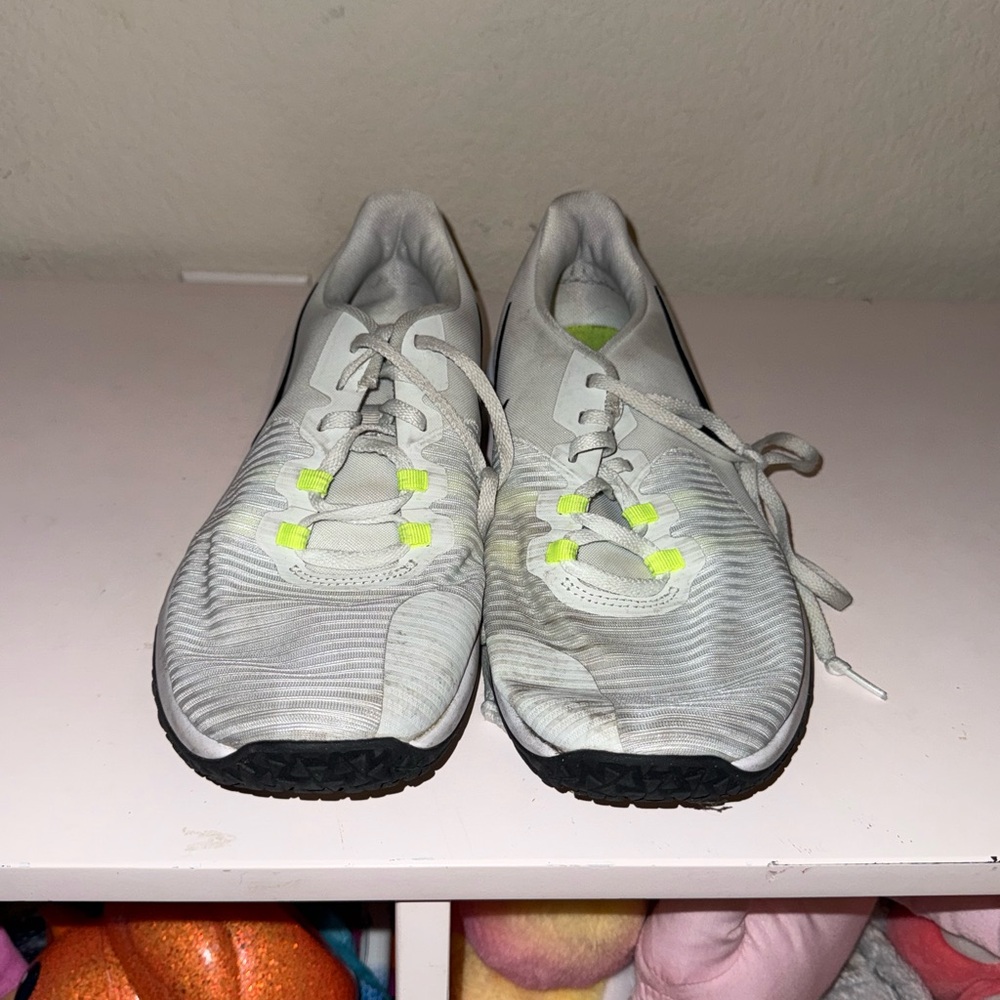 Nike White and Neon Green Sneakers